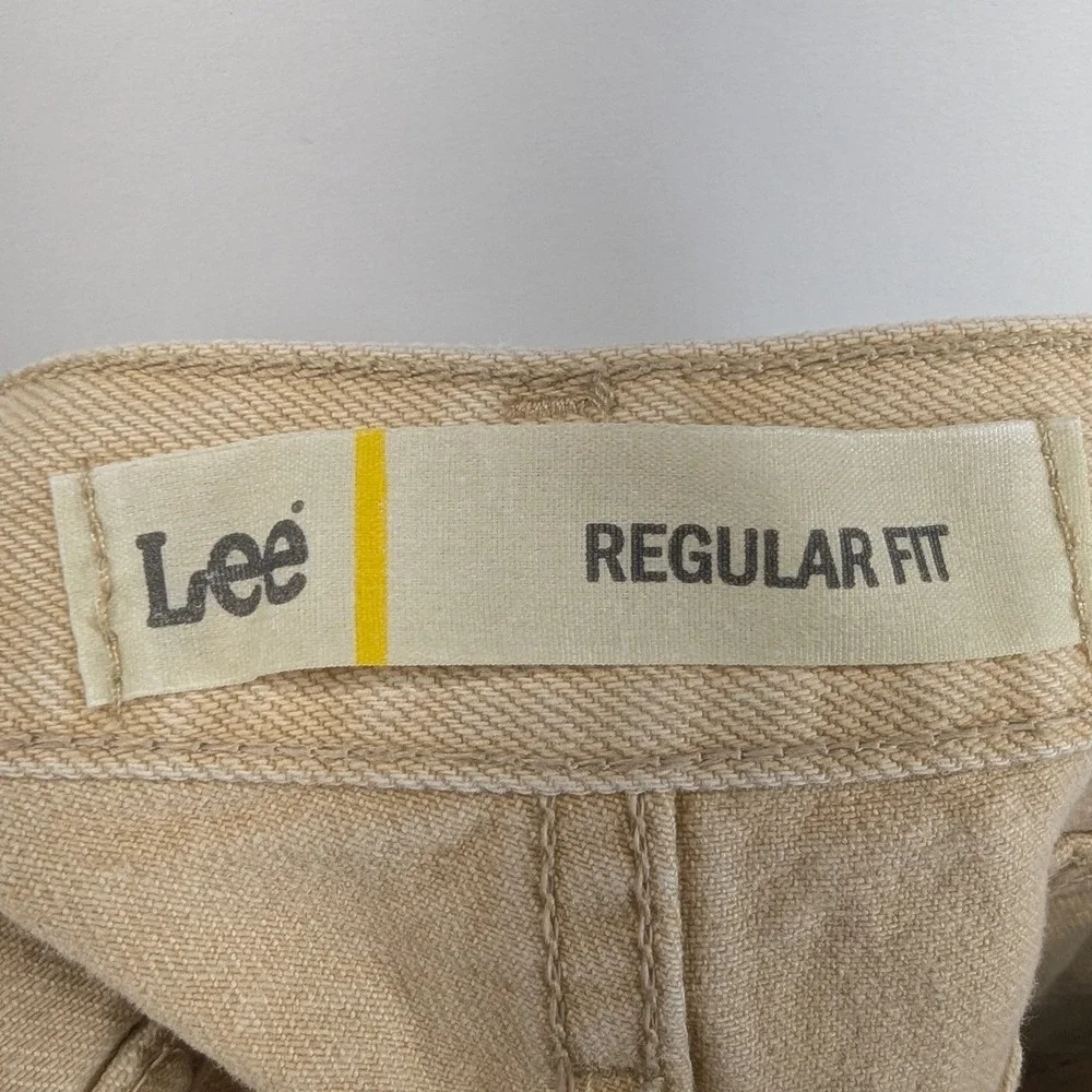 Lee Regular Fit Mens Jeans‎ 36x29 Tan Khaki Denim Straight Leg 100% Cotton